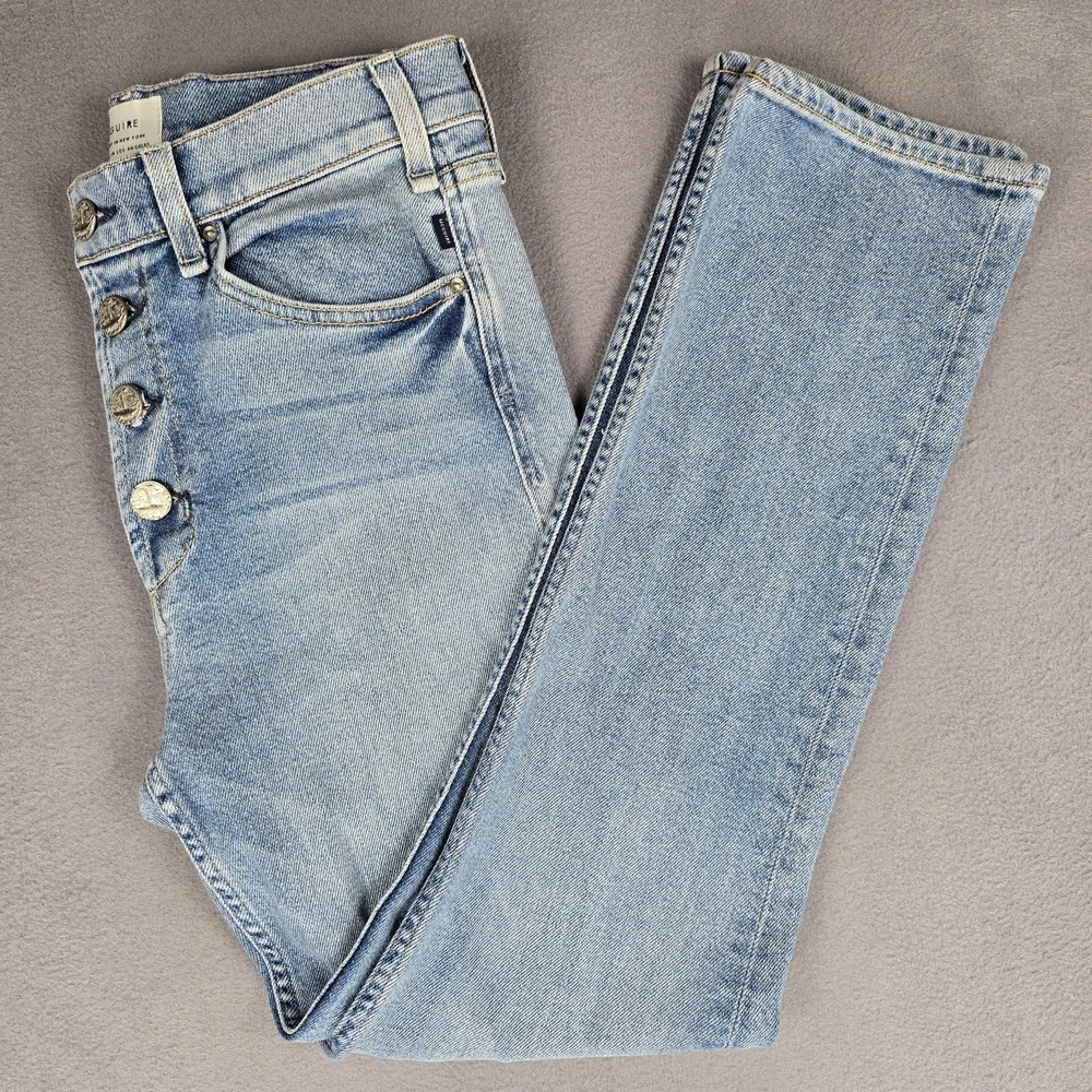 McGuire Jeans Womens 28 Light Wash Valetta Straight Button Fly Made in USA